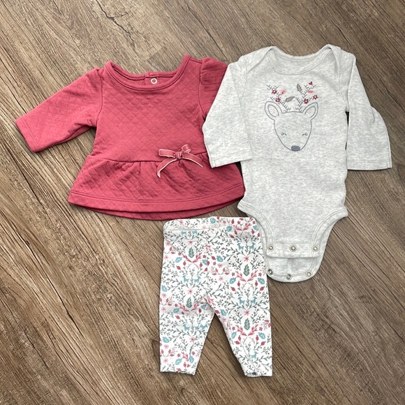 Carter's Other - Carter’s Baby Girl Reindeer Set Size NB